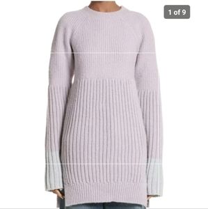 Undercover Wool Tunic Sweater Long Sleeve Rib Knit Lavender